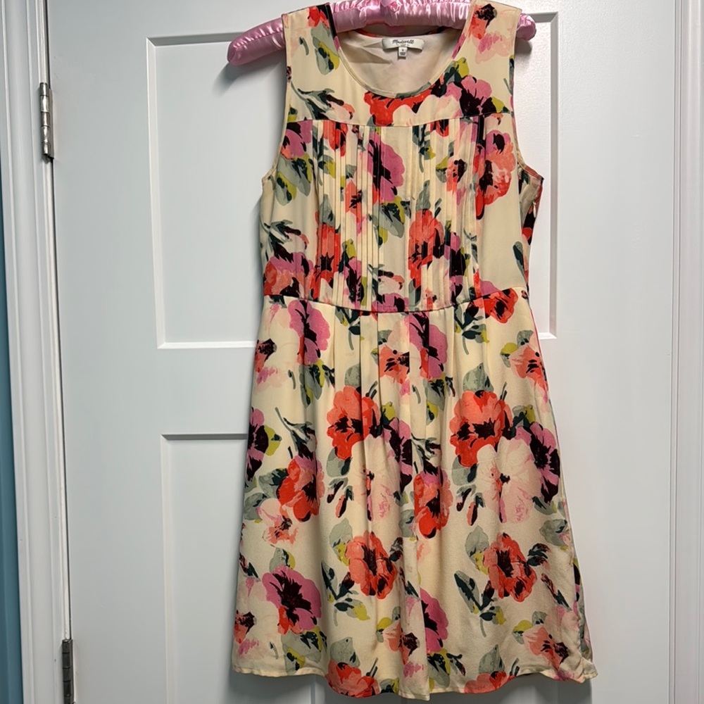 Madewell Silk Pleated Sleeveless Dress Size 2